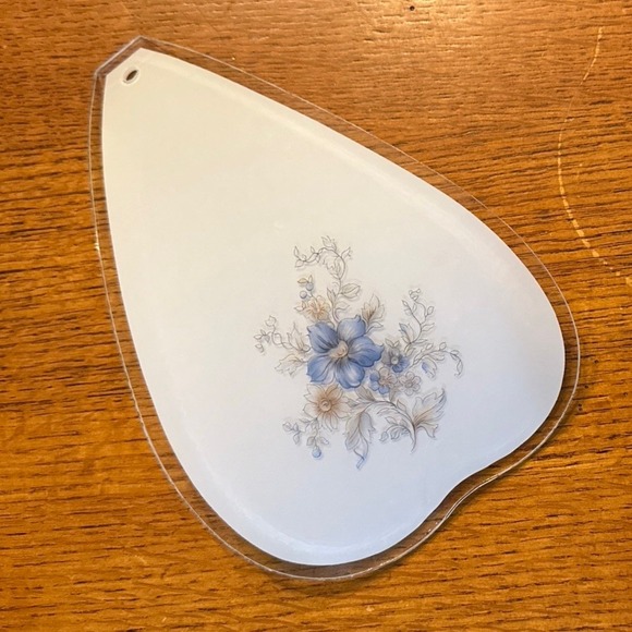 The Unbranded Brand Other - GLASS SHADE Panel ONLY  For Vintage Touch‎ Lamp, 3 Way Brass 6-Panel - Floral